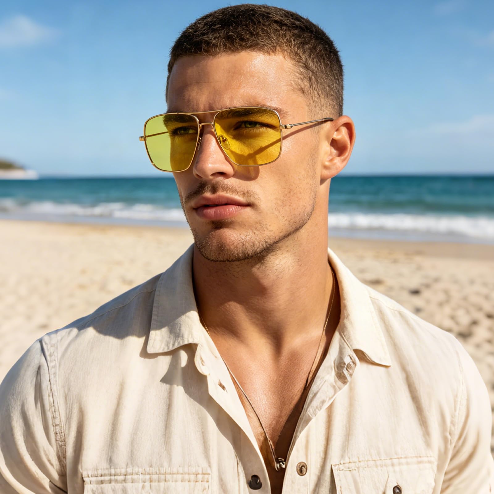 Dollger Klassische Quadratisch Brille Klare Linse Brille Metallbrille Nicht verschreibungspflichtige Brille für Damen und Herren
