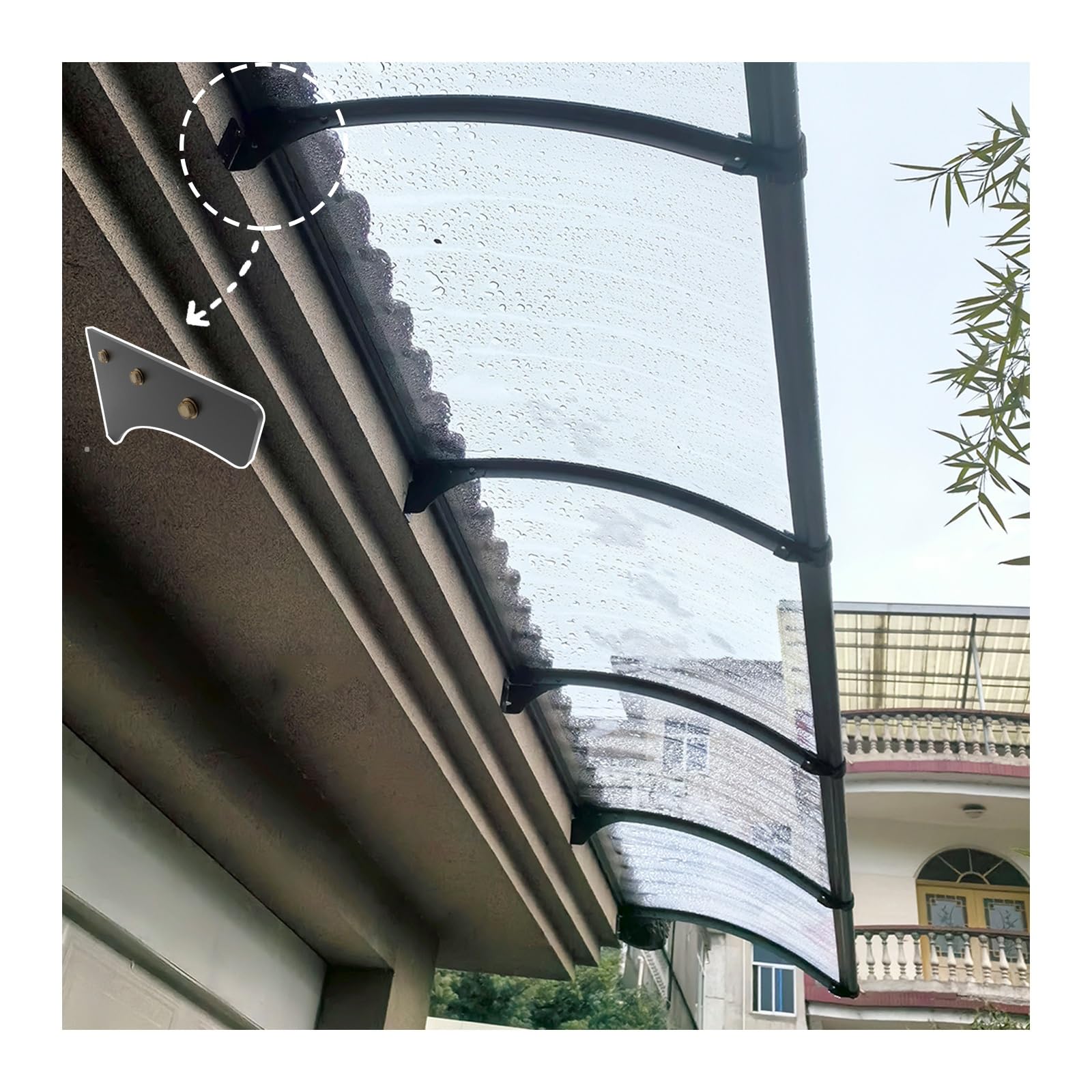 Auvent de porte d'entrée pour stopper la pluie et protéger vos accès