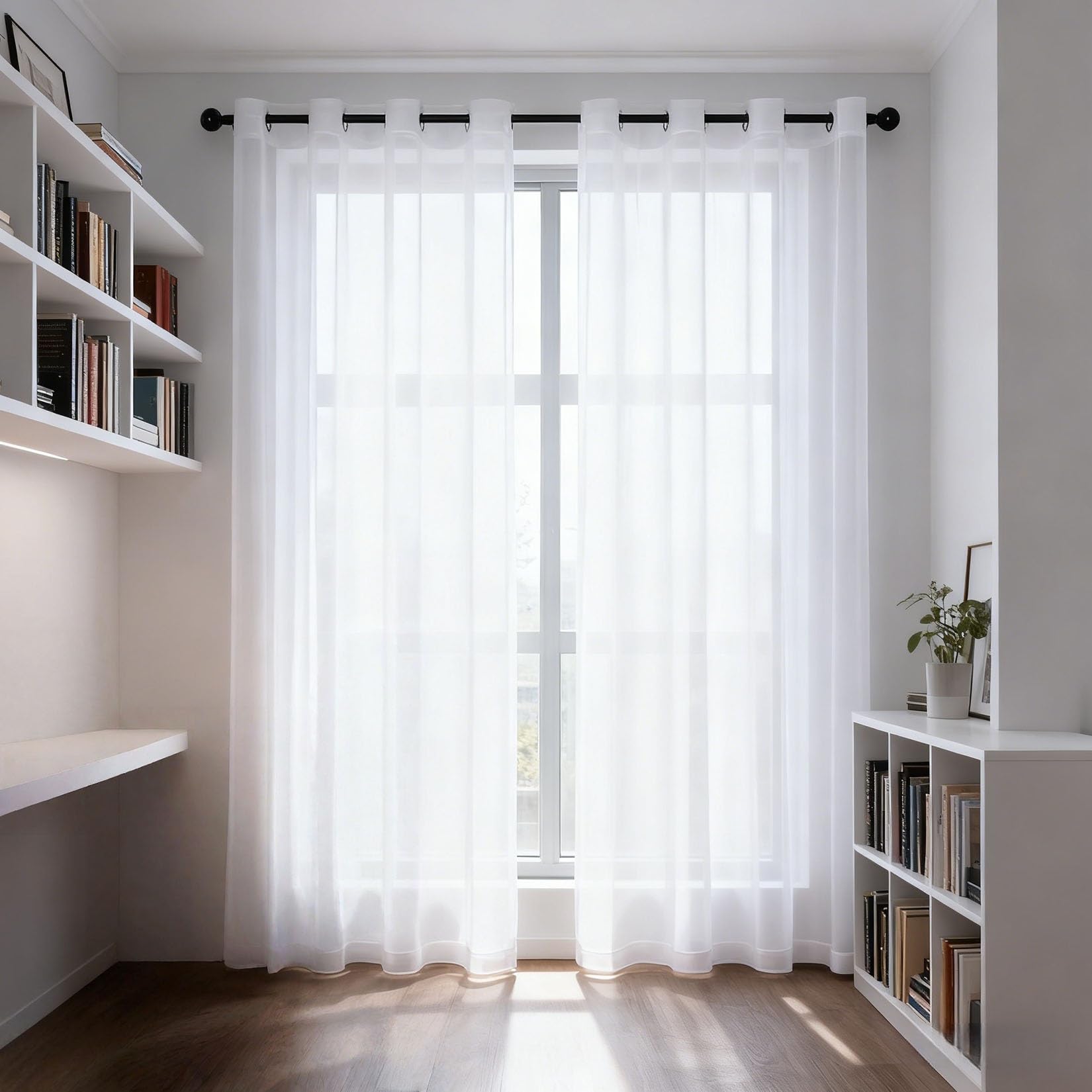 Rideaux et draperies pour salon et terrasse créant une ambiance douce et vintage de couleur blanche