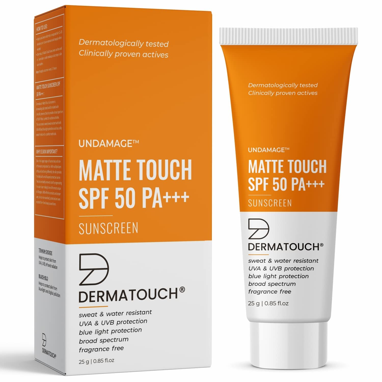 Matte Touch Sunscreen SPF 50 PA+++ | UVA & UVB Protection | Blue Light Protection | Sweat & Water Resistance | For Unisex - 25G