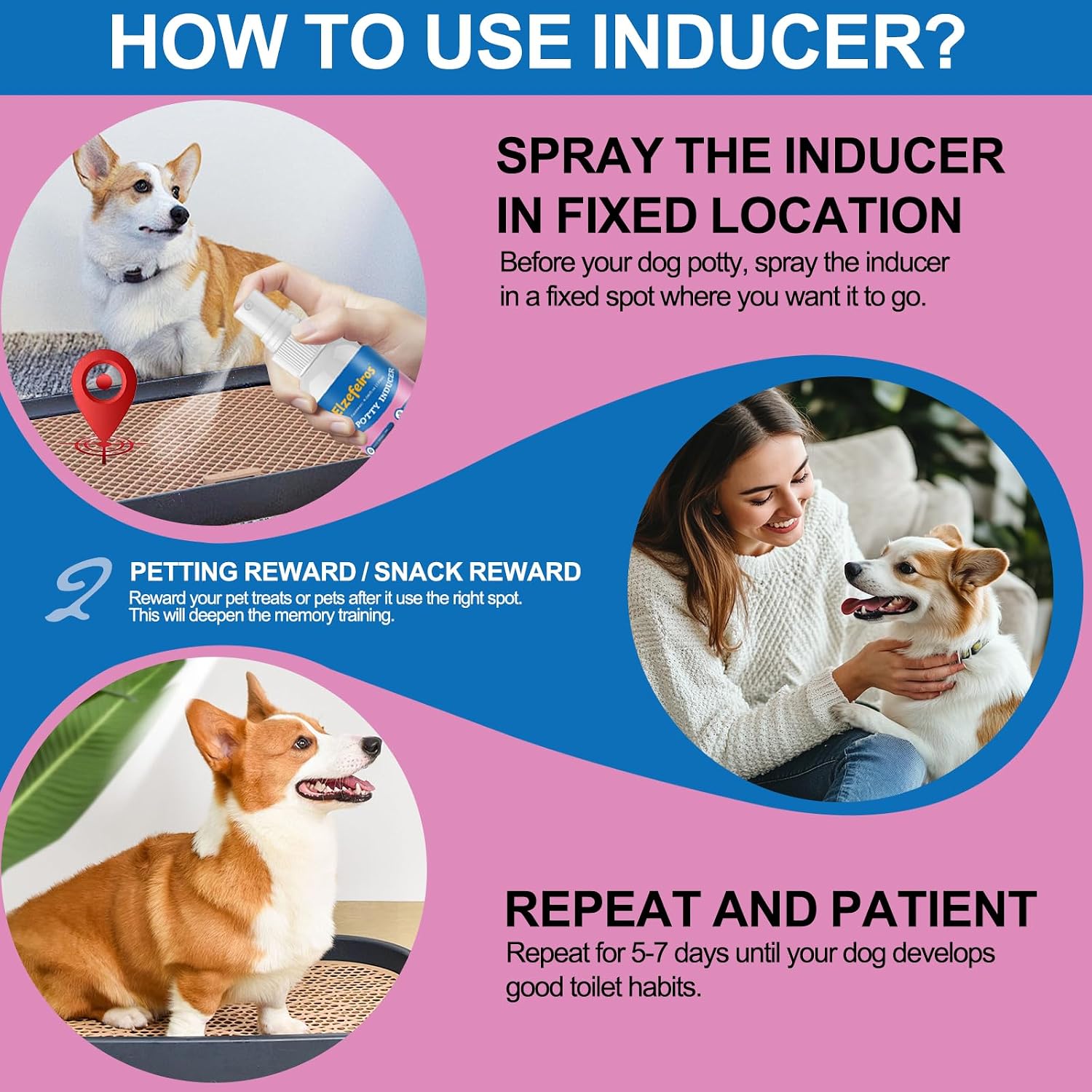 Dog Potty Training Spray,Go Here Potty Training Indoor & Outdoor,Dog Pee Attractant Spray,Training & Behavior Aids For Dogs Cats to Pee in One Spot,Prevent Your Pet from Soiling The Carpet,120ML