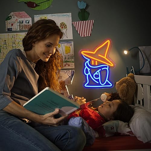 Miniatura 2 de Sombrero de mago con letrero de neón LDE, sombrero de bruja grande con luces de neón, sombras de mago de dinero, capa de fantasma, capa de vampiro,