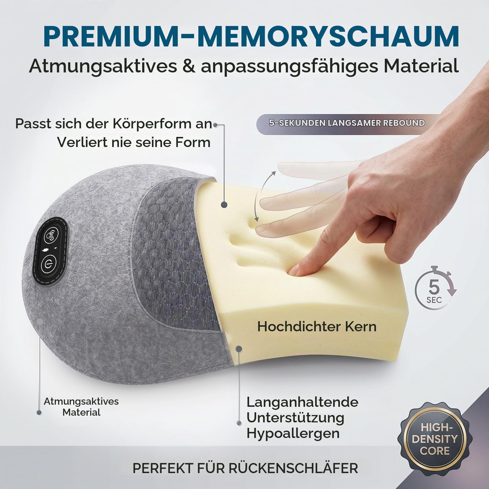3 In 1 Rückenmassagegerät, Schulter Massagegerät, Nackenmassagegerät mit Wärme, Vibrationsmassage und Wärmekompresse, Intelligentes Massagegerät, for Nacken, Schultern, Rücken