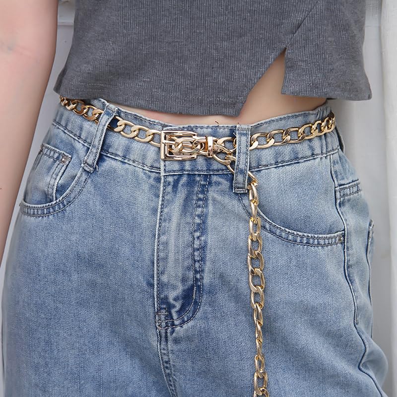 Western-Concho-Chain-Belt-Women Cowgirl Metal-Belts for Dresses Jeans Country Concert Outfit2