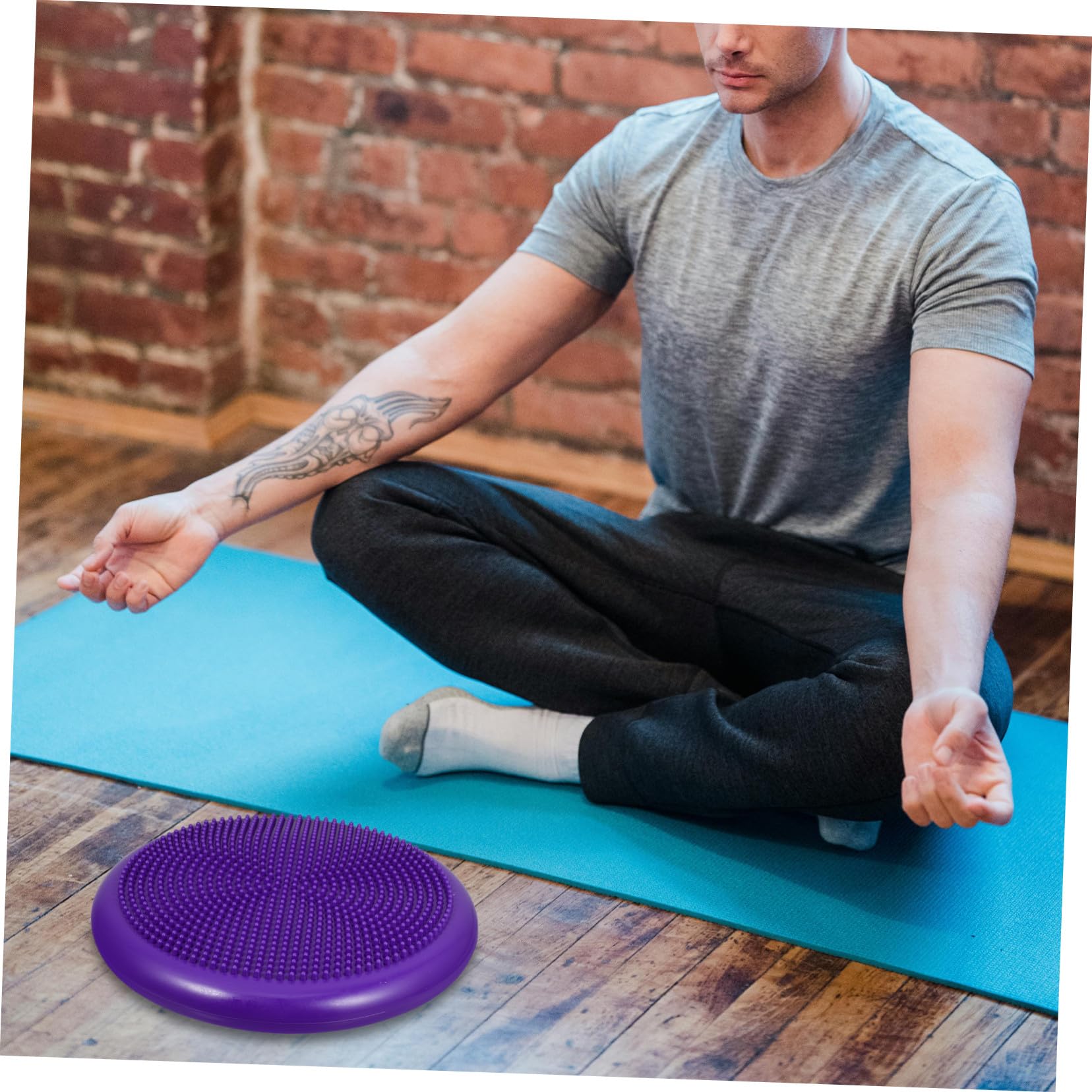 Cuscino Equilibrio Gonfiabile Pvc Pompa Manuale per Ragazzo Ragazza | Stuoia Yoga, Disco Oscillante per Postura e Stabilità, Accessorio per Allenamento in Casa