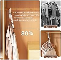 Vista 4 de Paquete de 2 perchas plegables de viaje para ropa, percha plegable para maleta, colgador de ropa plegable sobre la puerta, perchas plegables