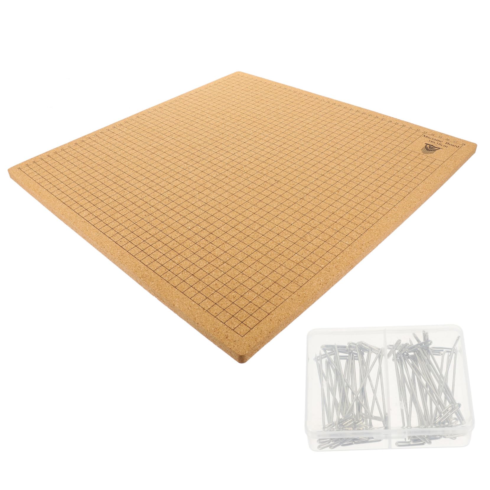 Panneau Liège Pour Macramé - 20x20 Cm Avec Grille Imprimée - Idéal Bracelets, Bijoux, Travaux Manuels