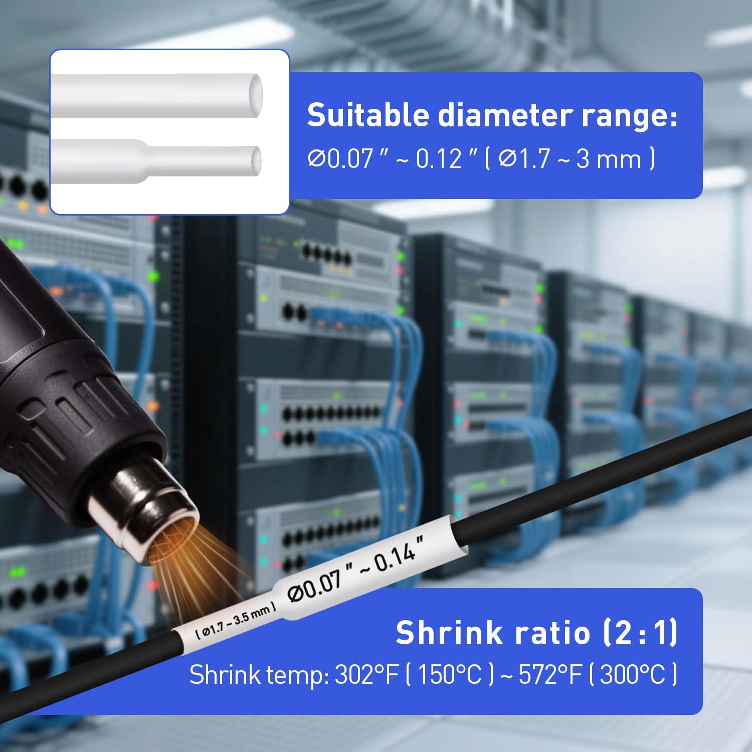 SUPVAN G15M Series Lot de 4 gaines thermorétractables à transfert thermique