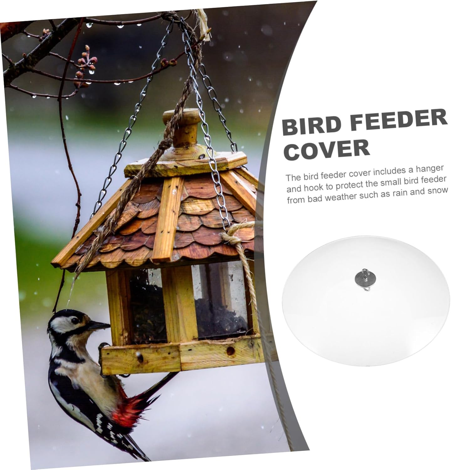 DECHOUS Bird Feeder Rain Cover Transparent Hanging Feeder Protector Weather Dome for Outdoor Use Squirrel Deflector Multi Functional Garden Decoration
