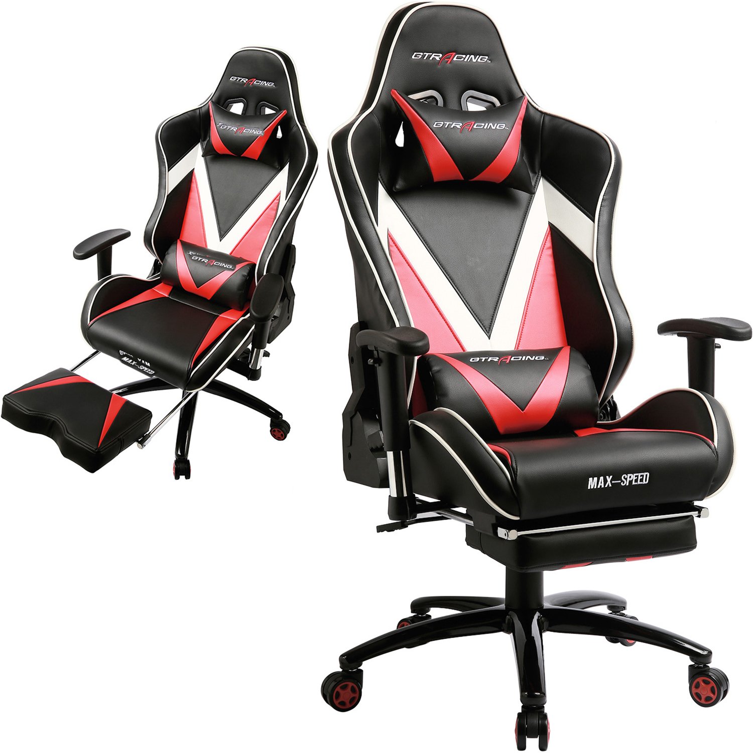 GTRACING Gaming Desk Chair with Footrest Ergonomic Racing High Back