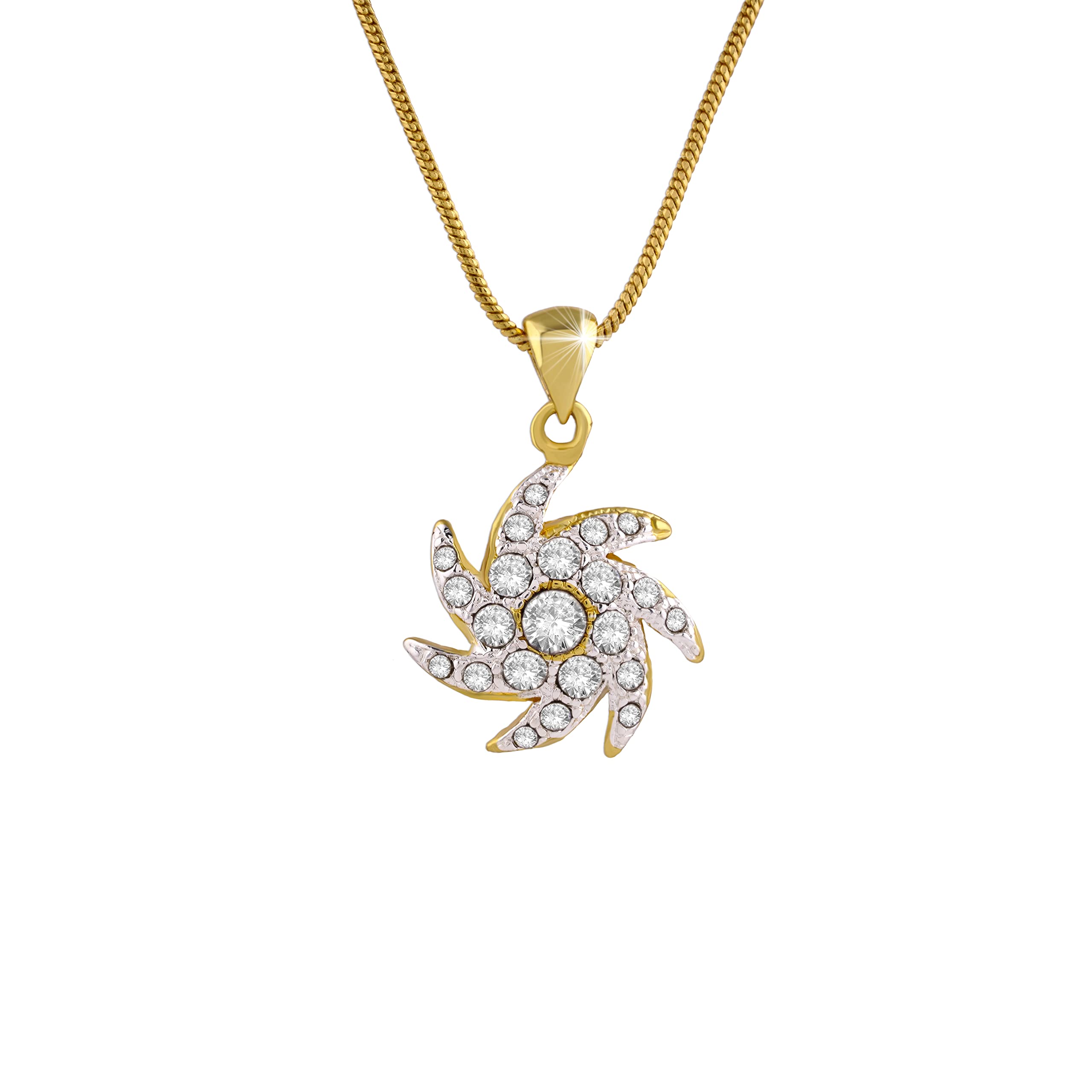multi star white stone studded pendant for women-image-11