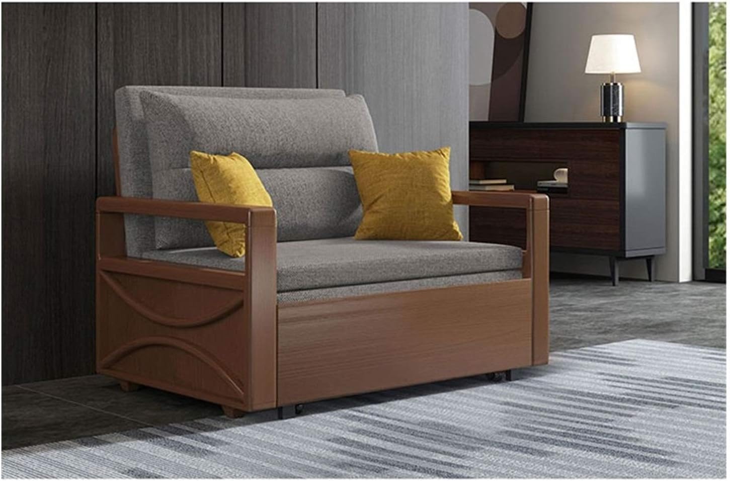 Futon Sofa Bed, Convertible Couch for Living Room, Sturdy and Durable Folding Sofa