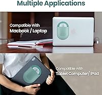 Vista 4 de Epessa Soporte para bolígrafo adhesivo verde para cuaderno y funda universal para mouse