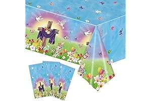 3 Piece 54 X 108 Inch Easter Disposable Tablecloth: Perfect for Spring Decor