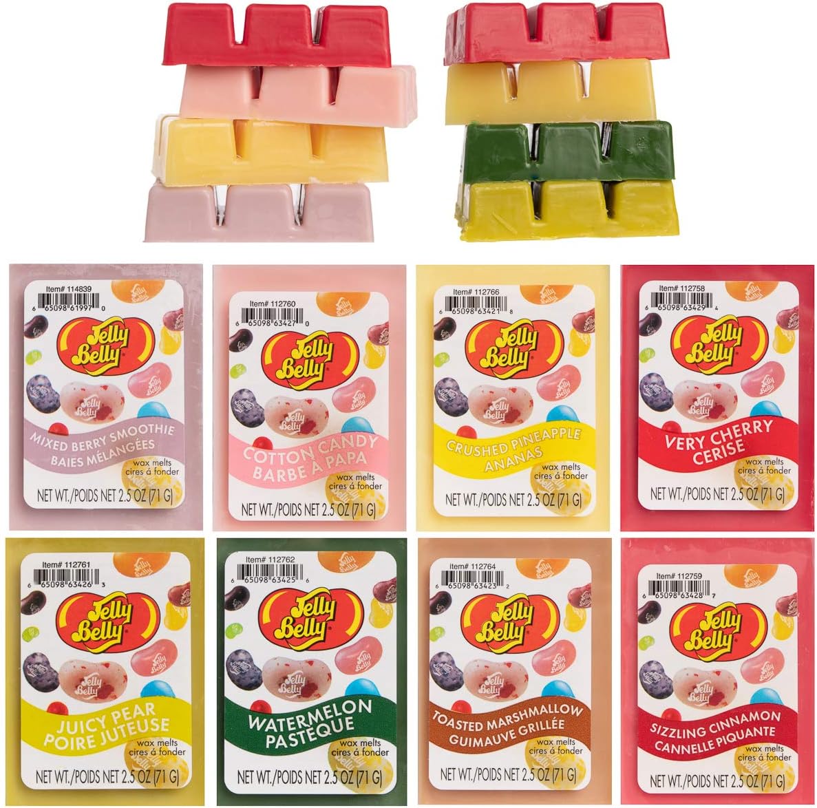 MVP Group International Jelly Belly (8 Pack) Scented Wax Melts Wax Cubes Jelly Belly Jelly Beans Candy Bulk Soy Wax Air Freshener