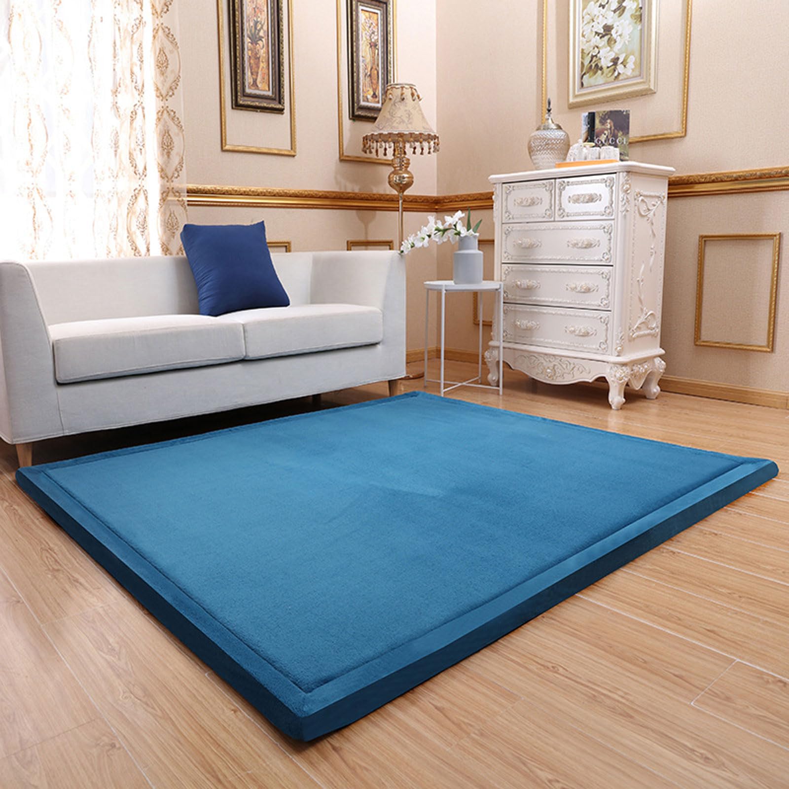 TYYUETY Tatami Mat Crawling Mat - Memory Foam Padded Rug for Living Room, Bedroom, Playroom - Large, Nursery & Carpet Rugs for Kids & Girls