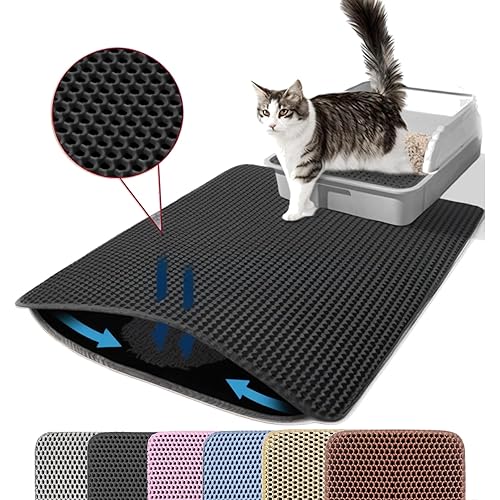 Cat Litter Mat, 24x18 Inches Large Double Layer Honeycomb Cat