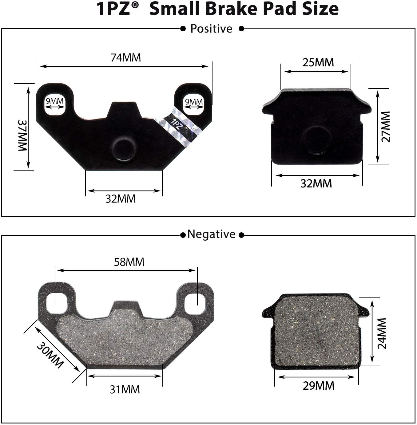 1PZ SSR-SD2 Brake Pads 2pcs Replacement for SDG SSR 50cc 70cc 110cc 125cc 140cc Thumpstar Coolster Orion Demon Stomp BSE Kayo Lifan YX Pit Dirt Bike