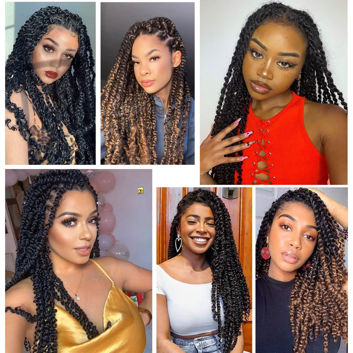 Xtrend 24 pouces Passion Twist Hair Ombre 7 Packs Water Wave Crochet Hair pour Long Passion Twist Crochet Hair Long Bohème Tressage Extensions de cheveux 18 brins/pack T30#