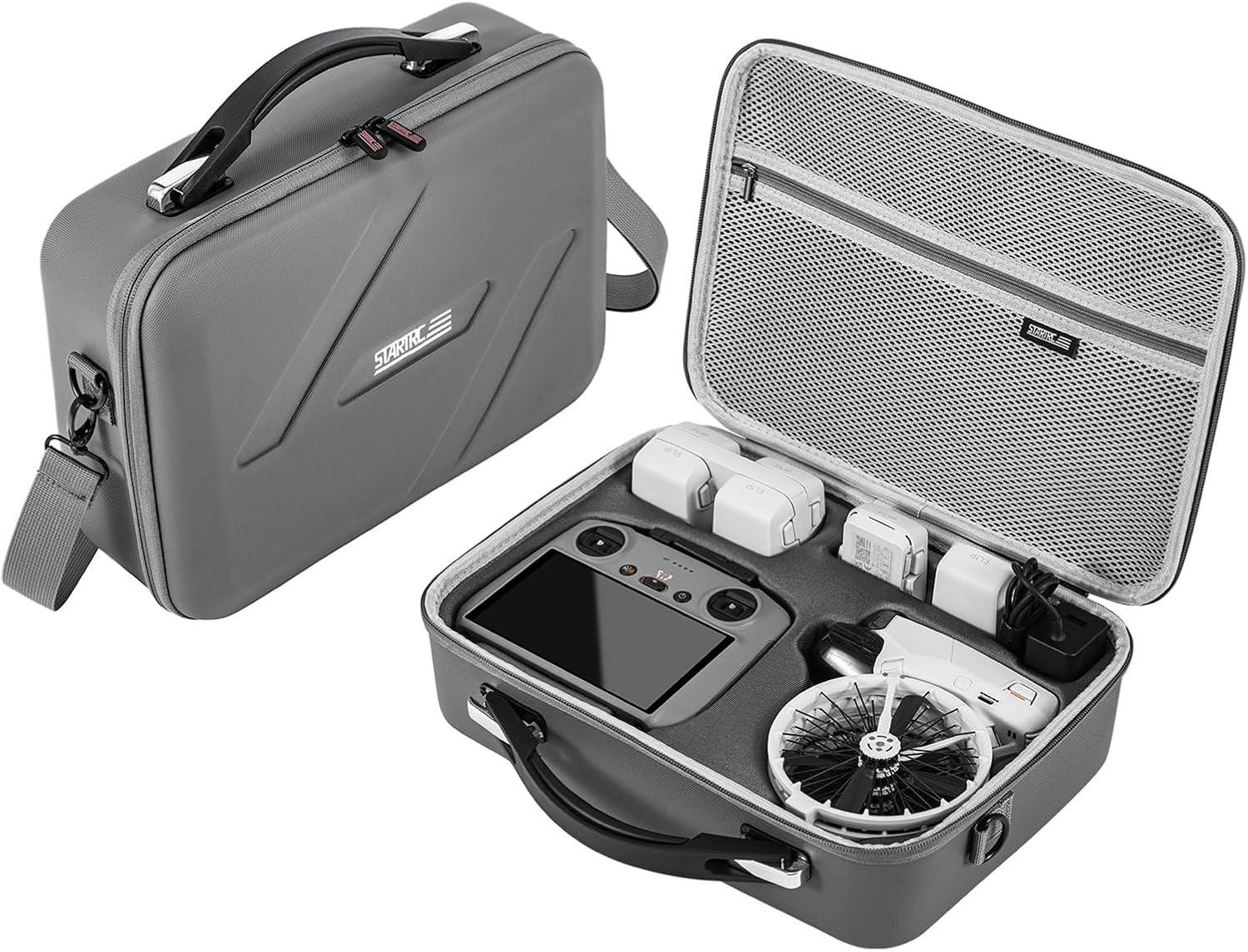 Flip Carrying Case, Portable PU Storage Protective Bag for DJI Flip Fly More Combo, Compatible with RC 2/RC-N3 Remote Controller Charging Hub Accessories