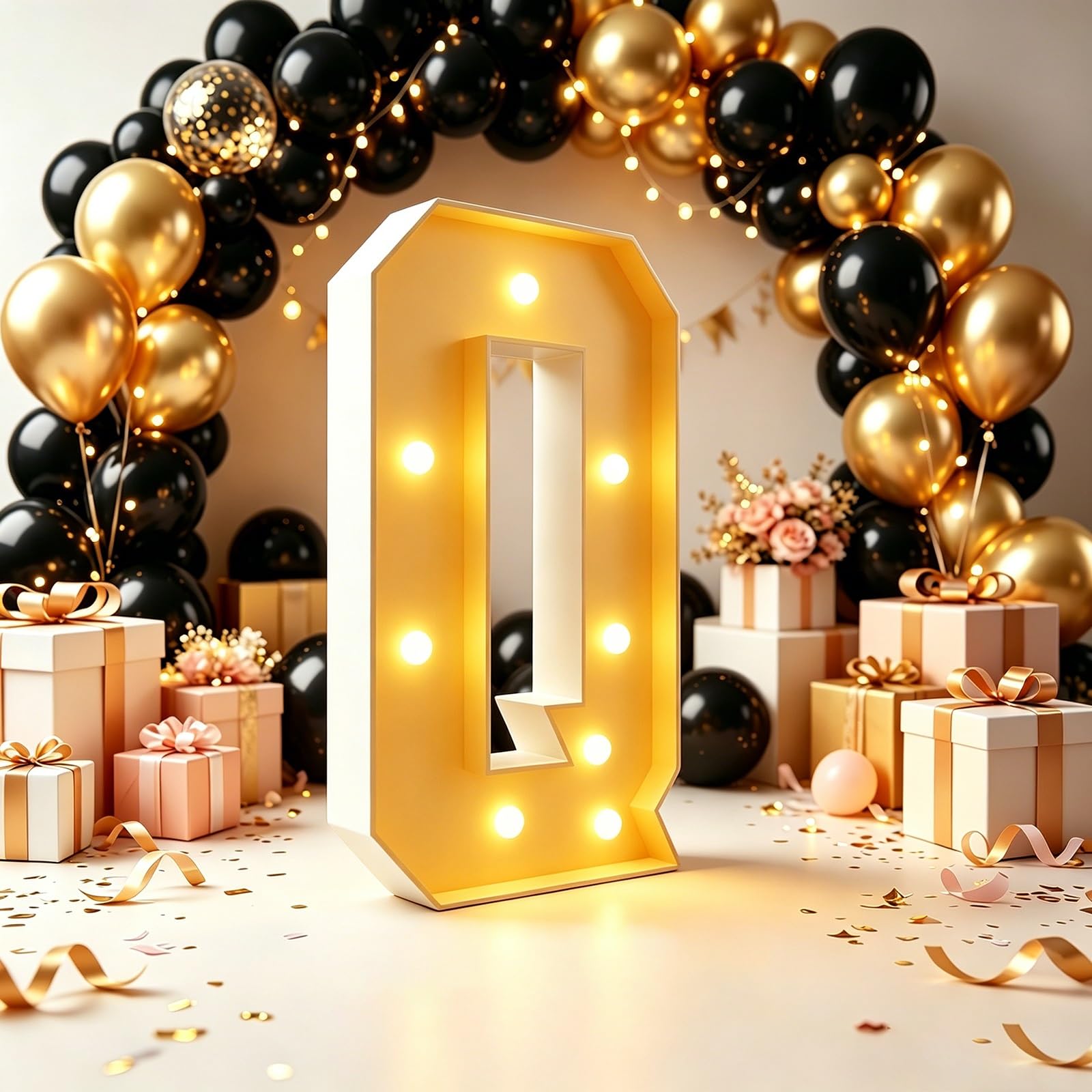 70cm/100cm/120cm Marquee Letters LED Light Up Letter(Letter Q,120cm(4FT))