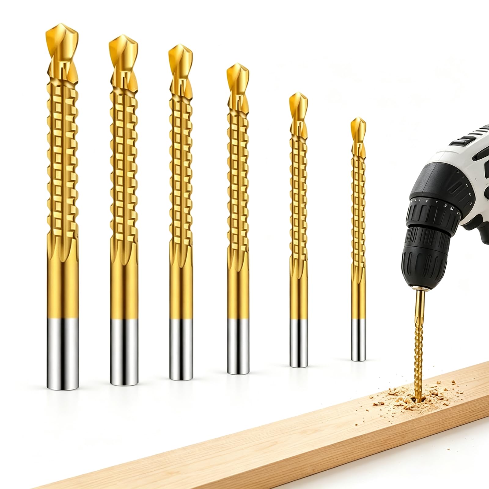 HSS Twist Drill Bit Set for Drilling Screwing Boring Carving Cutting | Titanium‑Coated HS…