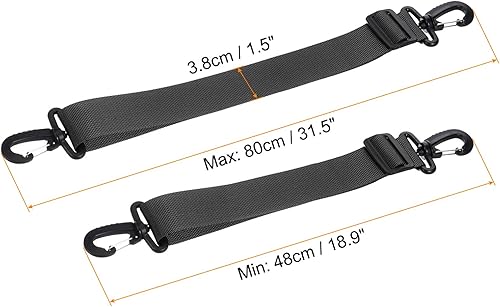 Miniatura 2 de PATIKIL Correa ajustable para botas de esquí de 31.5 in x 1.5 in, para botas de esquí, patines de hielo, color negro