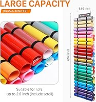 Vista 5 de HTVRONT Vinyl Storage Organizer - Holds Up to 48 Rolls, Grey Craft Vinyl Organizer with Wall Mount/Hanging Over the Door