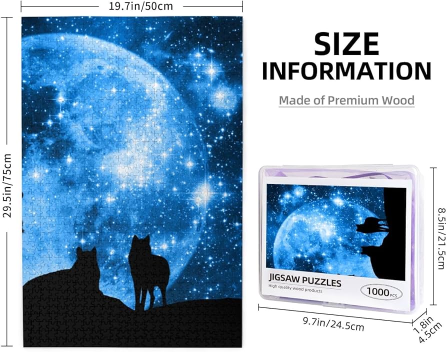 Amazon.co.jp: オオカミ 月 夜空 星空 1000ピース