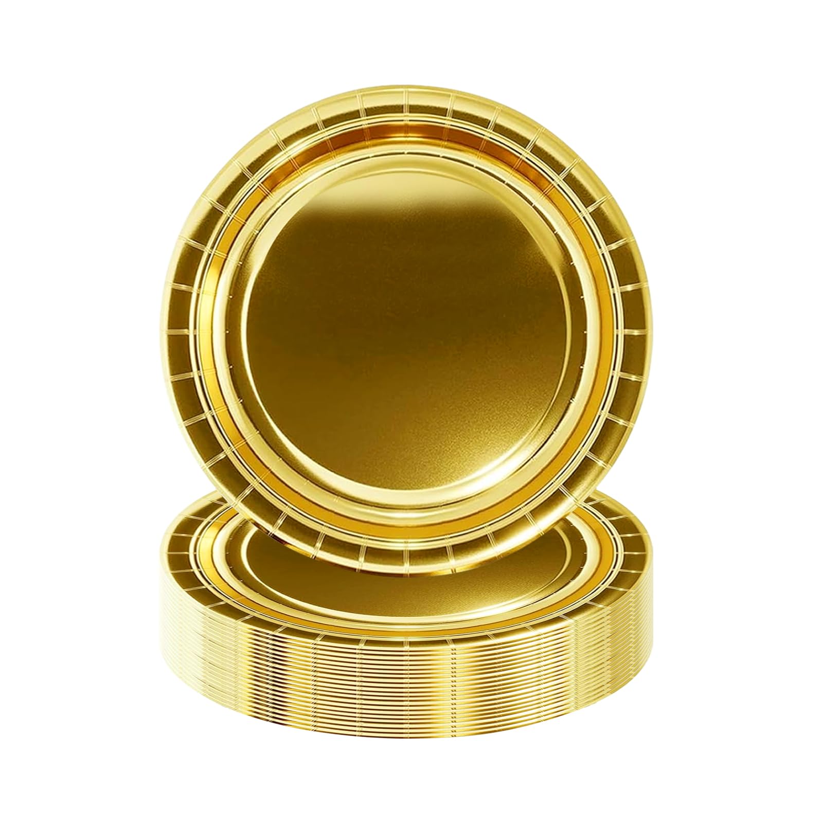 Platos para fiestas de cumpleaños infantiles EVYIENEN de papel dorado desechables