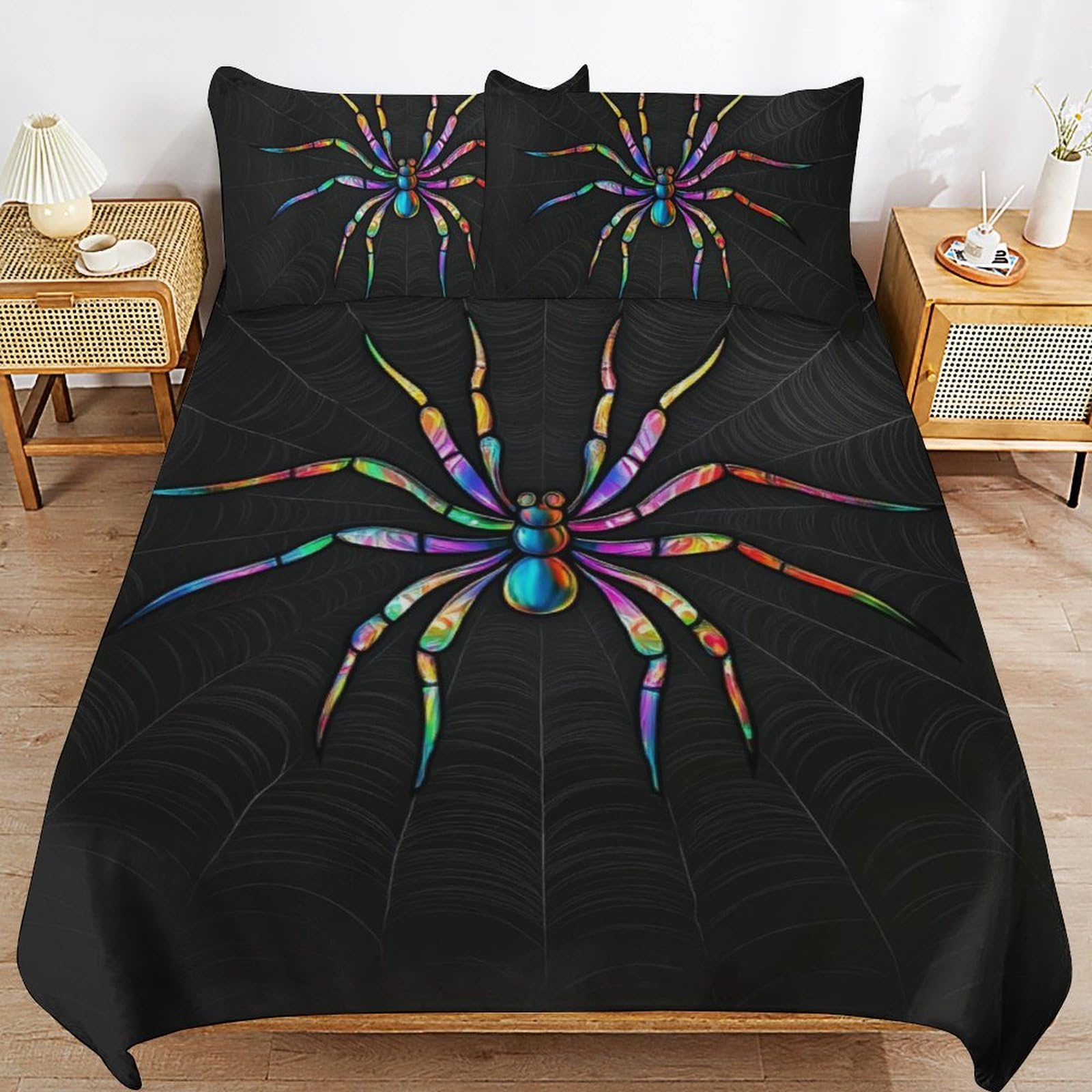 Ropa de cama de araña 200x200 para habitaciones infantiles divertidas