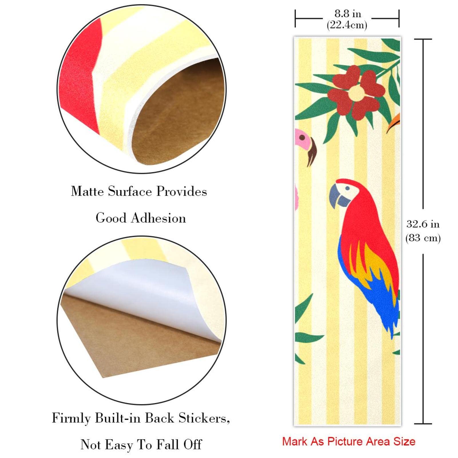 Tropical Toucan Skateboard-Griptape, Schleifpapier, Longboard, Aufkleber, Scooter, Deck, Sandpapier, 2 Stück