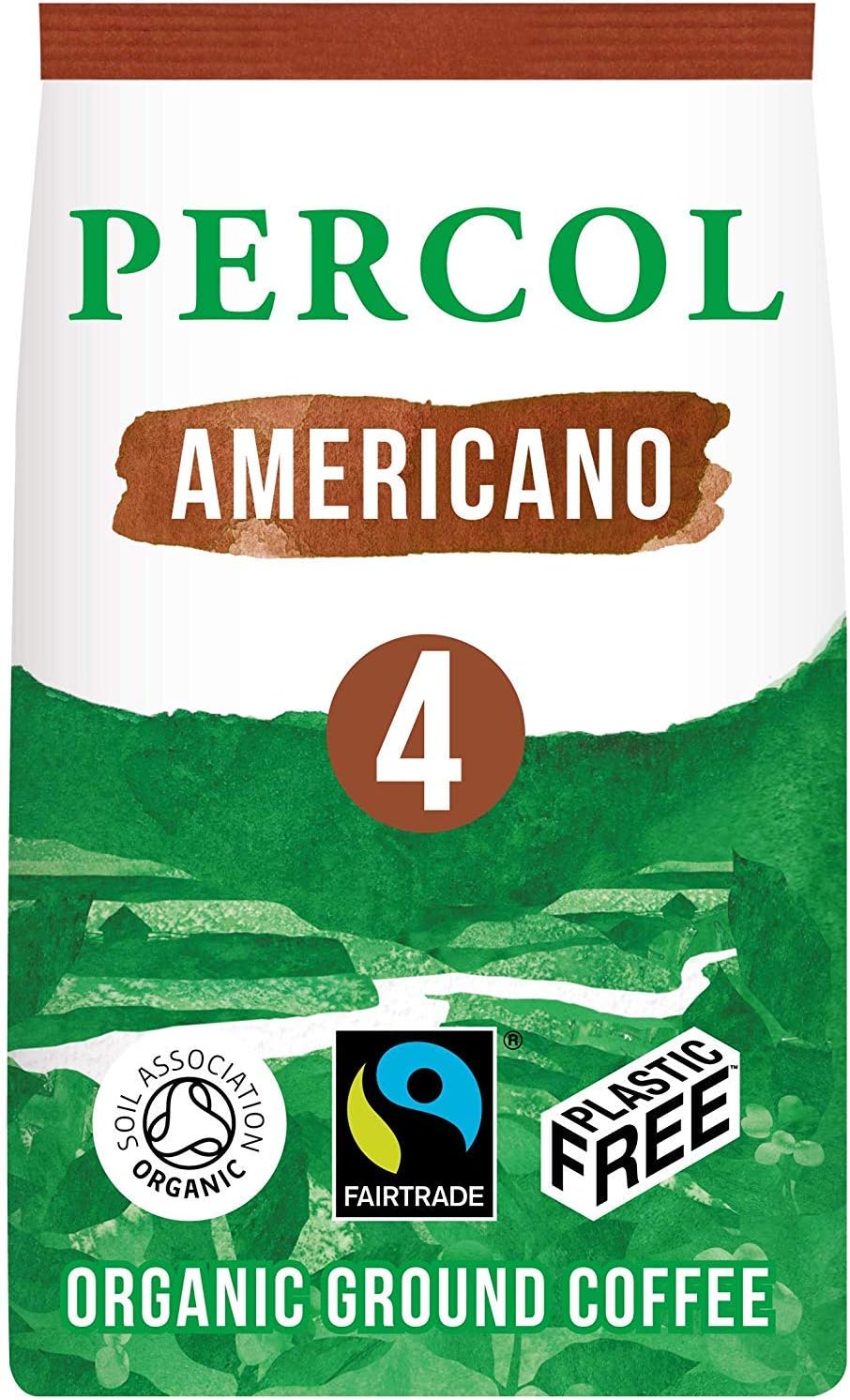 PERCOLOrganic Rich Plastic Free Americano Ground Coffee, 200g