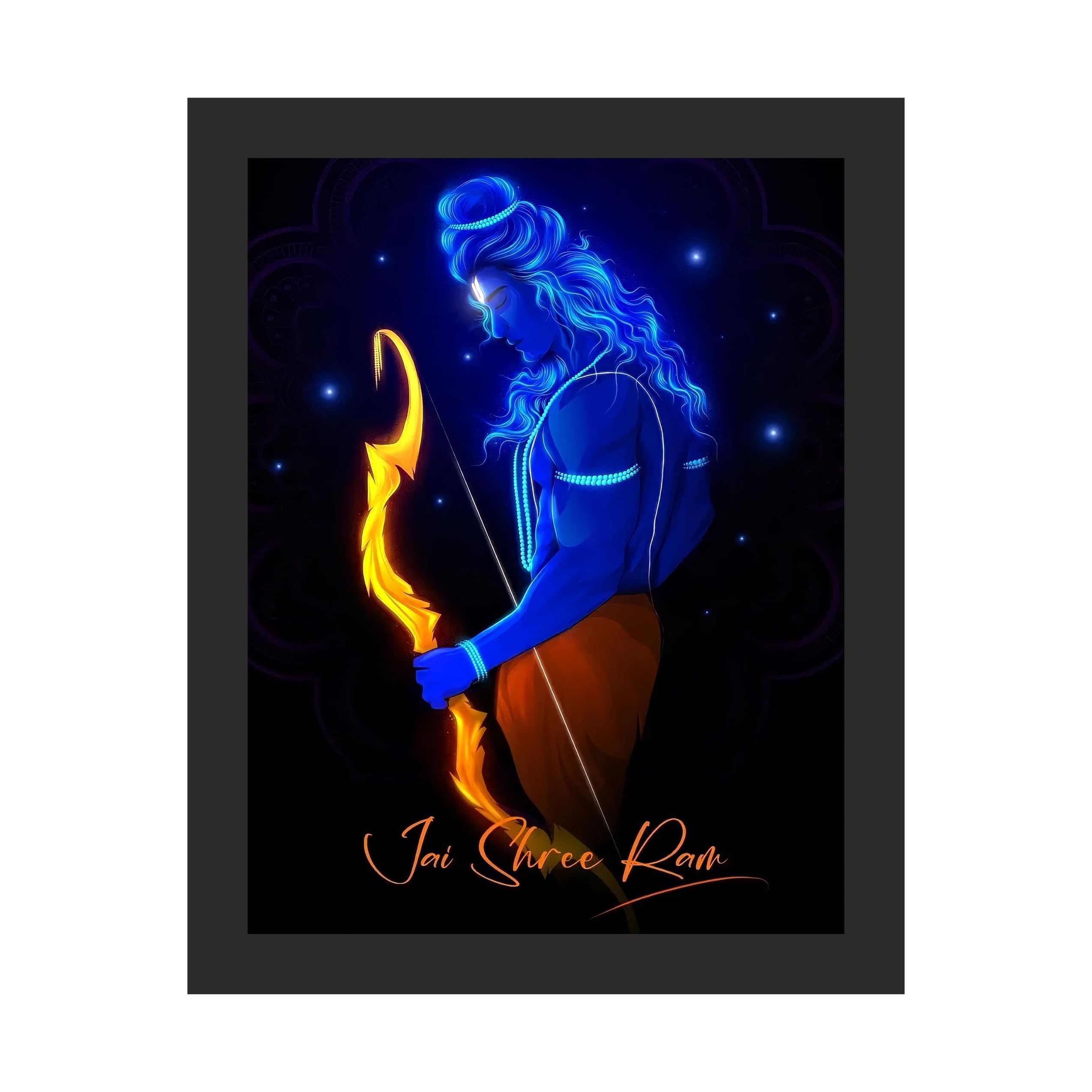 Lord Ram: Luminous Jai Shree Ram Art, 12x15 Inches