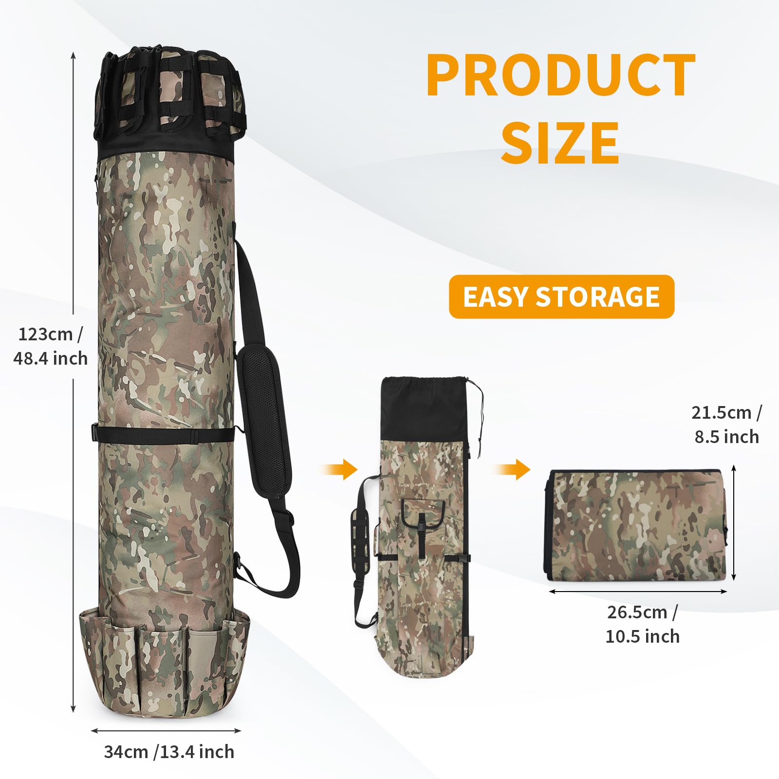 Sac Canne A Peche Étui De Rangement Pour Canne à Pêche Sougayilang - Longueur 160cm - Nylon Pliable Sac Transport Matériel Pêche