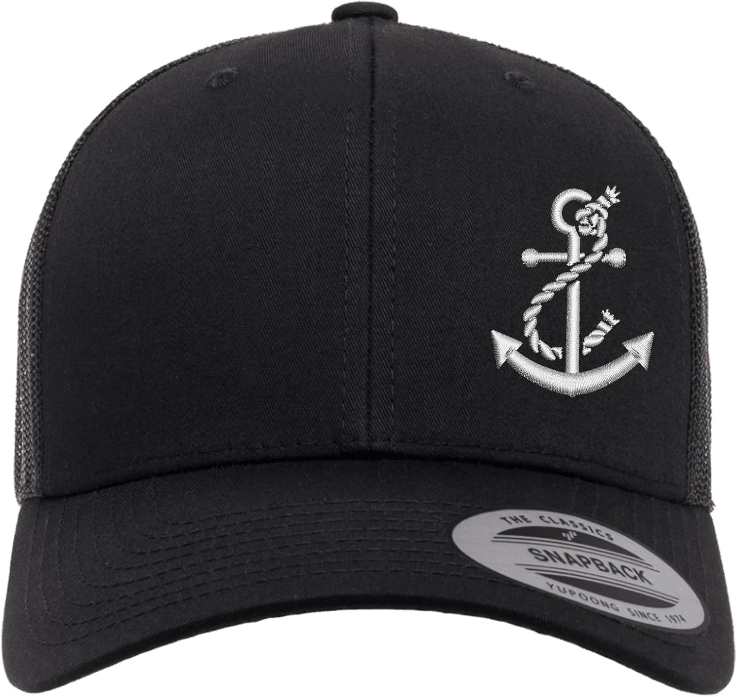Embroidered Anchor Trucker Hat – Adjustable Mesh Snapback Baseball Cap for Men & Women, Casual Outdoor Style
