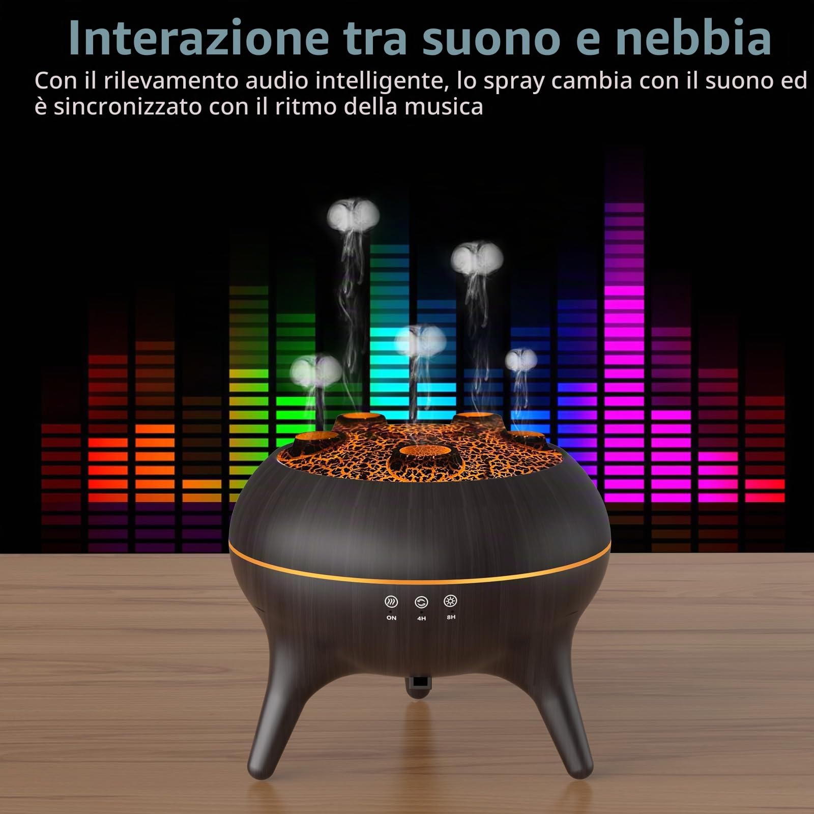 Diffusore di oli essenziali per camera da letto, 250 ml, umidificatore per aromaterapia, diffusore di aromi con luci LED a 8 colori, timer, spegnimento automatico senza acqua (stile 5)