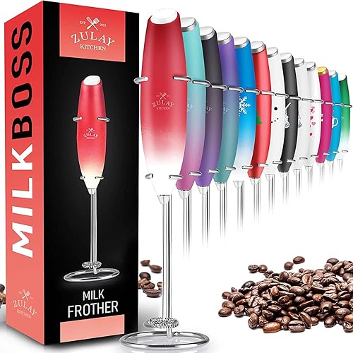 Miniatura 103 de Zulay Milk Boss Espumador de leche potente manual, hace espuma para latte, batidor para mezclar bebidas, café, miniespumador para capuchino, frappé