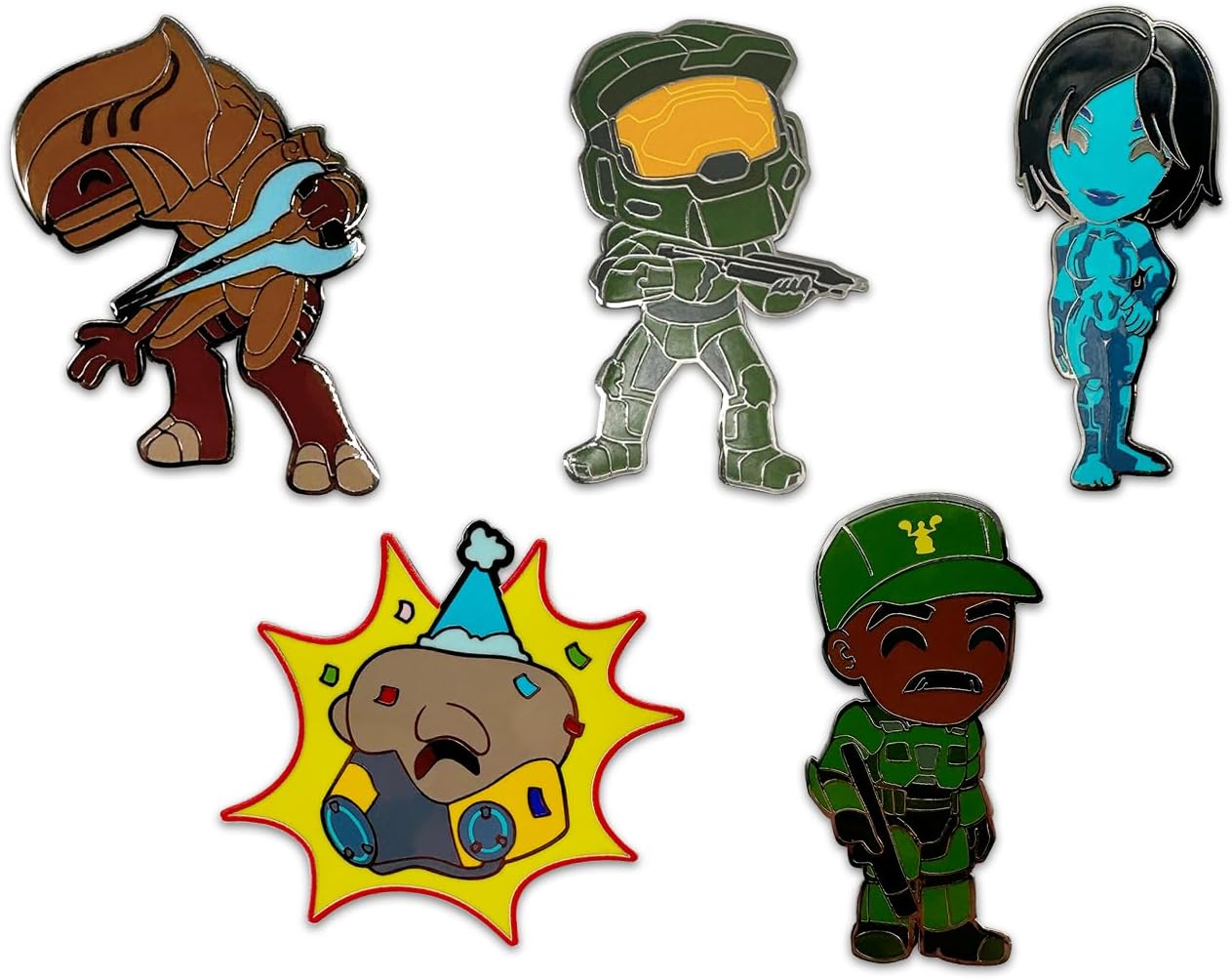 Youtooz - 5-Pack Collector Set 2" Halo Enamel Pins with Master Chief and Cortana - Halo Gift for Gamers