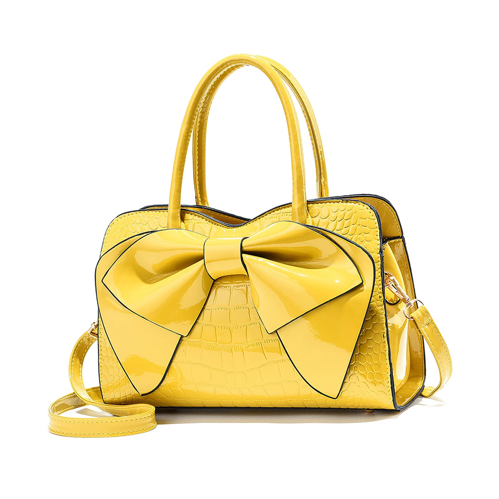 TONONE Bolsos para mujer Bolsos de diseñador con asa superior Bolsos de hombro tipo bandolera de charol Bolso de mano para fiesta Bolso de mano elegante para mujer Bolso lindo con lazo quality goods