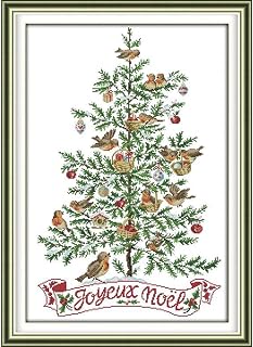 Beginners Stamped Cross Stitch Kits Range of Embroidery Patterns Starter Kits for Girl DIY Printed Cross Stitch Pattern Needlepoint kit 11CT-Vase 17.7×17.7 inch