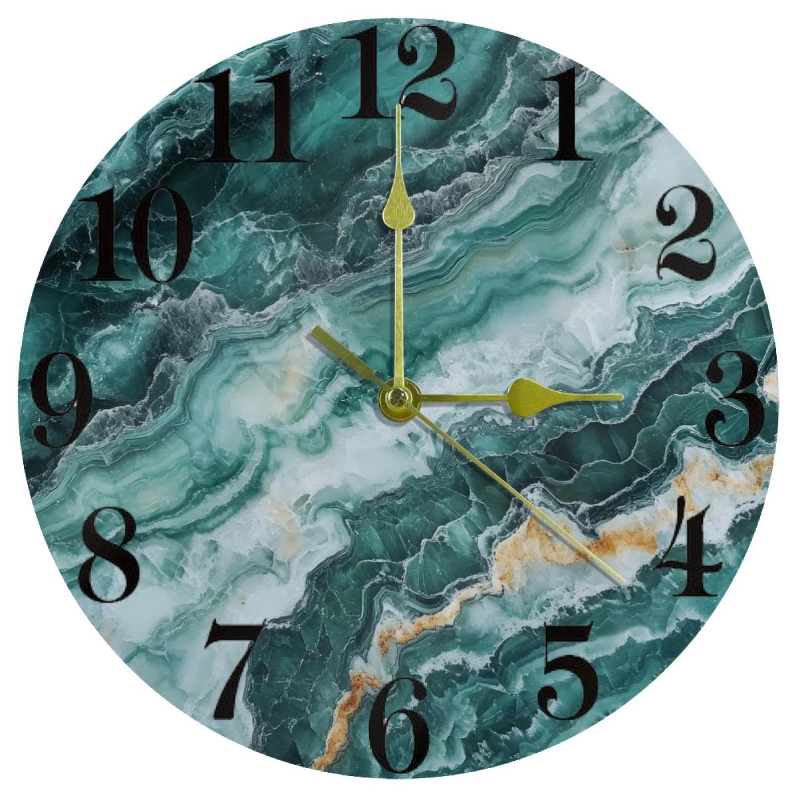 Horloge murale en marbre émeraude idée cadeau maison cuisine