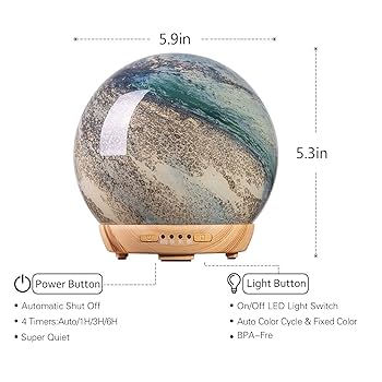Amazon.com: Moon Essential Oil Diffuser, Glass Cool Mist