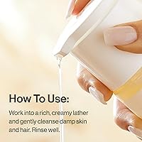 Vista 8 de The Honest Company Champú y gel de baño 2 en 1, sin fragancia, suave, sin desgarros, hipoalergénico, derivado de forma natural, piel sensible, 18