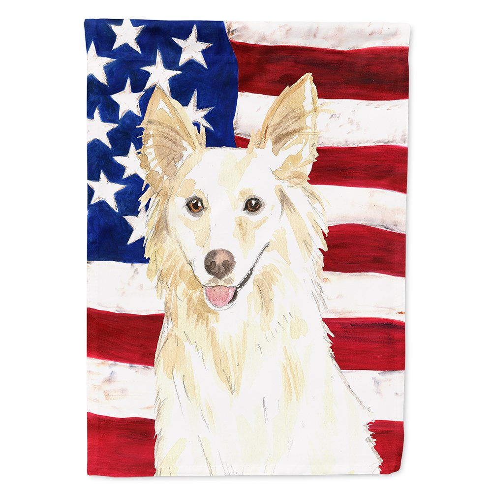 Drapeau de jardin USA collie blanche résistant aux intempéries mini pavillon