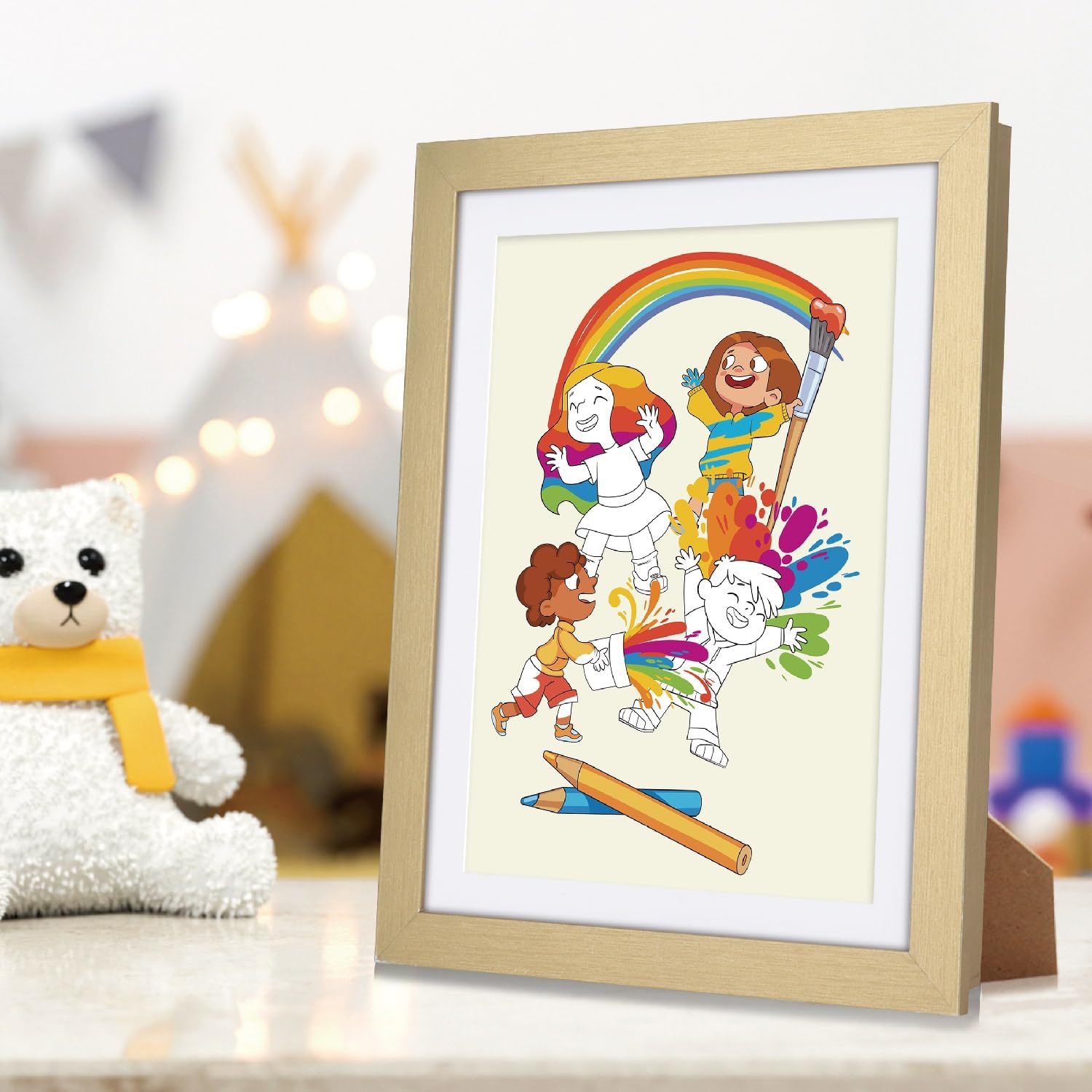 Toner Depot 2 Pack Kids Art Frames 9.5x13 Front Opening Kids Artwork Storage Frames, Quick Change Photo Frame Displays 50-100 Works of Art, for 3D Picture, Crafts, Hanging Art, Portfolio (Gold)