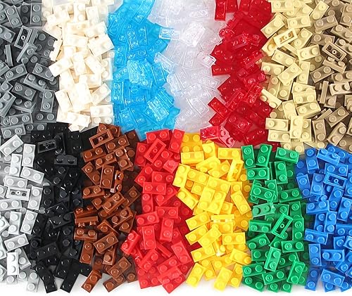 Miniatura 3 de Feleph Basic Parts - Juego de 700 piezas de platos de 1 x 2 multicolor, juego creativo, accesorios clásicos compatibles con 3023 principales placas