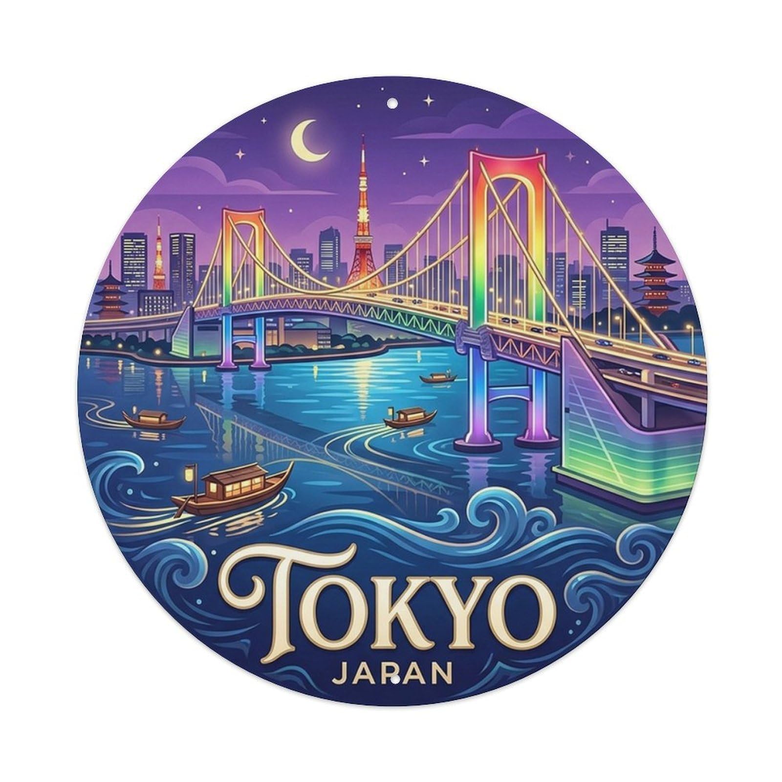 Tokyo Japan Landmark Travel Cultural City Explorer Metal Tin Sign