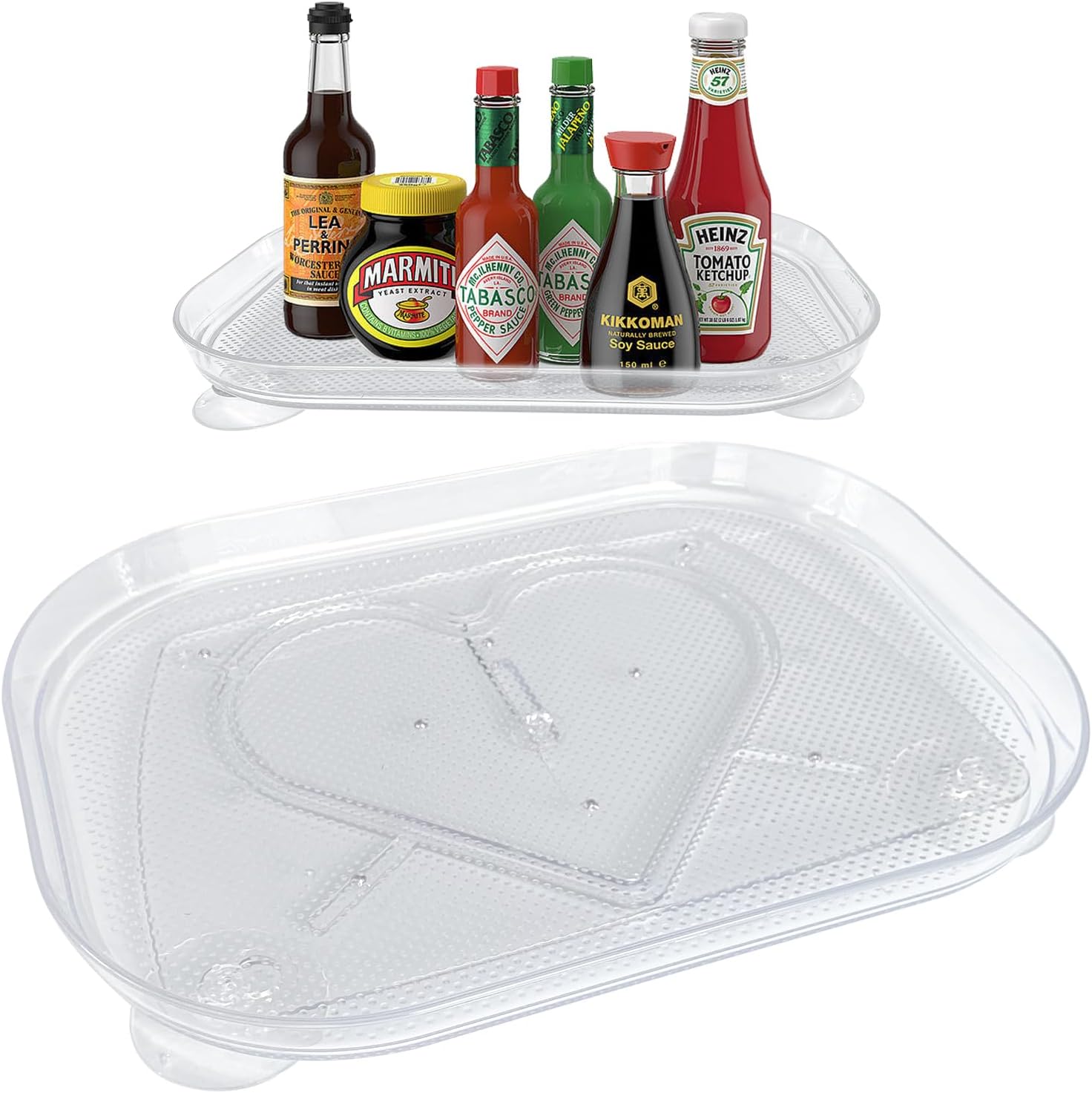 Lazy Susan Turntable Organizer for Fridge, 360° Rotatable Cupboard