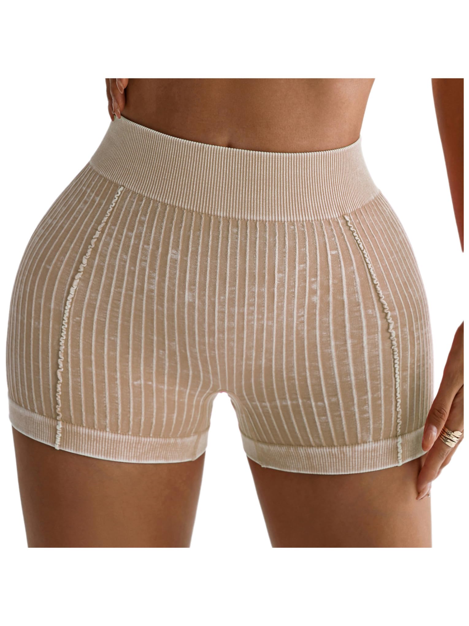 Hansber Women Athletic Workout Shorts Scrunch Butt Lifting Gym Activewear Seamless Booty Biker Shorts